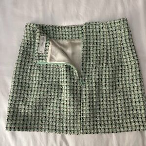 Chic Tweed Skirt in Green by Mango